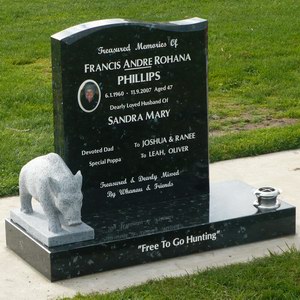 Carved Animal Headstone