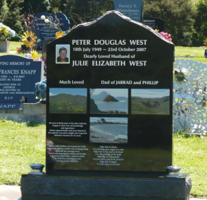 Mountain Headstone with Photo Panels